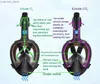 Diving Masks Diving Mask Underwater Scuba Anti Fog Full Face Diving Mask Professional Snorkeling Set with Anti-skid Ring Snorkel Y240410