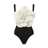 Ashgaily 2024 3D Flower One Piece Swimsuit Women badkläder Monokini bodysuit baddräkt Belt Beach Wear 240409