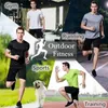 Quickdrying Men Running Shirts Fitness Compression Gym Polyester Sports Tshirt Black Workout Training Muscle Fit Clothing 240410