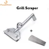 Pizzathome Heavy Duty Outdoor Grill Scrapers Casting Aluminium Commercial Griddle Scraper 5 Blades Small Slant Edge Grill Scraper