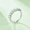 Clusterringen 2.1ct 3x4mm VVS Diamanten sieraden Betrokkenheid Dames Peer Cut Ring Wedding Diamant 925 Sterling Silver Moissanite