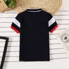 Toddlers Boys School Uniform Summer短袖2-16歳のためのティーンエイジャーの子供の子供襟バッジトップTシャツ