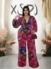 Plus size jumpsuit losse v nek chic en elegante vrouwelijke riem lange mouw een stuk jumpsuits groothandel druppel 240410