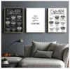 Art Canvas Painting Cafe Shop Wall Art Decor HD2616 Nordic Coffee Menu Wall Pictures Art Print Black White