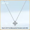 Подвесные ожерелья Ewya Real 0,4CT Clover Moissanite Подвесное ожерелье для женской партии S925 Серебряные серебряные колье с серебряными бриллиантами.