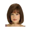 WoodFestival short brown wig synthetic curly wigs with bangs fiber hair bob wig women good quality3717326