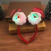 Jul glödande pannband dubbla huvud glödande pannband led parti pannband jul ornament barn leksak gåvor lyser i mörkret