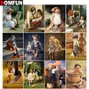 Homfun Full Square / Round Drill 5d DIY Diamond Painting "Children and Dog Scenery" broderie Cross Stitch 5d Home Decor Gift