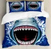 Ensemble de House de Requin Avec Motif de requisitos, Literie, Taie d'Oreiller, Polyester, Double, Reine, King Size