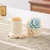 Ceramic Tracing Gold European Creative Household Flower Toothpick Holder Nordic Storage Box Living Room Toothpick Jar With Lid
