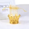 10/12/15/24pcs Golden Crown Shape Candy Bag Wedding party Yarn Drawstring Gift Bag Favor Pouches Treats Pouches Table Decoration