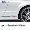 2PCS Scuderia Italia Car Body Stickers for Fiat 500 Abarth 595 695サイドスカートデカールグラフィックアクセサリー