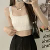 Frauen Tanks Y2K Riemchen-Tanktops Schlanker Süßigkeiten Farbe sinnlich unschuldiger Look Camisole Stricken Krawatten Schlinge Mädchen Frauen