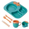 Наборы посуды -Распространение столовых приборов для детей творческого клубничного поезда, чтобы поесть с уверенностью, наборы 4pcs/6pcs Детская независимость