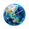 8d, Glowing Wall Clock, Mute Sweep, Luminous Earth Clock, Wall Clocks, Glow in the Dark, Wall Stickers for Kid Decor, Planets