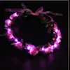 Mulher Girl Party Crown Flor Band Band Led Wreath Wreath Garland Glow Gift Cosplay Birthday Costume