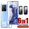 6in1 gelfilm voor Xiaomi 11t Pro 2pcs voorscherm+2 stks achteromslag hydrogel+2 stcs camera veiligheidsglas voor xiaomi11t xiomi 11t