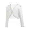 Girls Jacket White Child Cardigan Bridesmaids/Flower Girl Wedding Party Girl Kleed For 2 3 4 6 8 10 12 jaar oud 185101