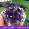 80-100g Natural Brésilien Brésilien Amethyst Stone Quartz Cluster Cluster Druzy Geode guérison Spécimens de roche minérale Ornement décor