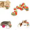 Rainbow Cat Toy Ball Ball EVA Foam Interactive Pet Ball Toys para mastigar dentes de dentes Grinding Kitten Frexies Toys for Cats