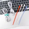 6PCS Kabel zamek krawatów Silikonowy samodzielnie blokujący przewód przewód Organizator 150 mm 180 mm 215 mm wieloosobowe zarządzanie kablami domowymi