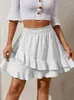 Skirts Summer Skirt Ruffled Style Solid Color Girl Dance High Waist Elegant Women Casual Female Lady Party Club Wear