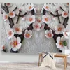 Gobeliny Boho Tapestry 3D wytłaczane kwiaty kwiaty