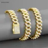 Ouya Hip Hop Schmuck 12mm weiß vergoldet geplattet kubanische Verbindung CZ -Drucker Diamant Cuban Link Kette Halskette