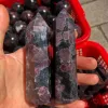 60-90mm Natural Garnet Crystal Obelisk Quartz Crystal Wand Point Healing Stones Tower Natural Quartz Crystals