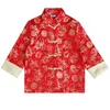 Traditionell Boy Jacket Tang Suit Cardigan Chinese New Year Costumes Kungfu Cheongsam Kids kläder Outfits Boys Coat Tops Uniform