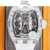 Regardez Automatic Superclone KV Factory Barrel RM53-02 Tourbillon Snow Glasscarbon Fibre Sapphire Ship par FedExqMQ5QMQ5