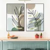 Boho Line Plants Leaf Abstract Geometria Arte da parede Telas pintando pôsteres nórdicos e impressões imagens para decoração da sala de estar