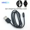 Magnetisk laddning av hög kvalitet för ZL02 ZL01 Smart Watch Armband 2 Pin Black Power Charger Data Cables