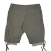Pantalones cortos para hombres Multi bolsillos empalme Cargo de carga lavada con agujero arrastrado de estilo militar algodón de algodón