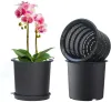 Meshpot 16 cm/7 inch Dia Plastic Orchid Pot Flower Pot Home Plants Pot with Drainage Holes Double Layer Planter Outdoor Indoor