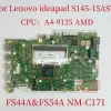 Материнская плата NMC171 Материал для Lenovo IdeaPad S14515AST Материнская плата ноутбука 81N3 ЦП: A49125 AMD FRU: 5B20S41908 5B20S41907 100% Тест ОК ОК ОК ОК ОК ОК.