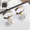 Fashion Style Designer Pearl Earrings Diamond Letter Pearl Eardrop Brand Stainless Steel 925 Silver Crystal Earring Men Women Wedding Birthday Gift with Box