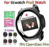 Étui de montre Bracelet intelligent pour Ticwatch Pro 3 Cadre de protection Couverture de protection 3D Verre Verre Protégeurs d'écran pour TicWatch Pro3 Band