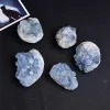 Naturalny piękny Madagaskar Celestite Crystal Raw Druzy Cluz Sky Blue Geode Rough Mineral Próbka