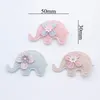 10pcs 50 * Éléphant rembourré à 30 mm avec des appliques de fleurs de résine pour vêtements Patches de coiffure bricolage Clips de coiffure Accessoires