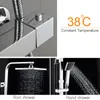 Rovogo Badrum Termostatisk duschkran med handduschhuvud Mässing Chrome, Bath Shower Mixer Set Rain Shower Bathtub Crane