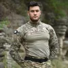 T-shirts hommes Camouflage extérieur Camouflage Long Shirt TACTICAL T-shirt Military Cycling Training Men Clothing Army Combat Shirt Airsoft