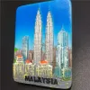 Malesia Frigo 3D Magnet turistico Souvenir Kuala Lumpur Petronas Twin Towers Decorative Frigorifero Regalo magnetico