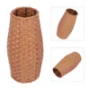 Rattan Vase Woven Flower Simple Plant Decor Wicker Holder PVC Imitation Containers Office Vintage 240329