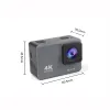 Caméras Amérique WiFi Action imperméable avec écran de télécommande, caméra sport, enregistreur de lecteur, 4k, 60 images par seconde