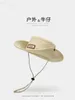 Montanhista ao ar livre Sun Hat Summer Summer Summer Fino Western Cowboy Fisherman Mens Camping Bacia de secagem rápida Hat240410