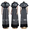 Vintage Print A-line Dresses Women Casual Elestic Waist Big Swing Long Maxi Dress Free Ship