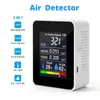 Multifunctionele luchtdetector 5in1 CO2 meter Digitale temperatuurvochtigheid Tester Smart Air Quality Monitor TVOC Hcho Analyzer