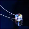 Pendant Necklaces Aurora Candied Colorf Threensional Square Siery Necklace 2022 For Womens Luxury Accessories Drop Delivery Jewelry Pe Dh8Wp