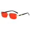 Lunettes de soleil carrées sans bordure rectangle Fashion Femmes populaires Men des hommes de petites verres de soleil pour mâle mâle voyage Cavallo Bianco CB